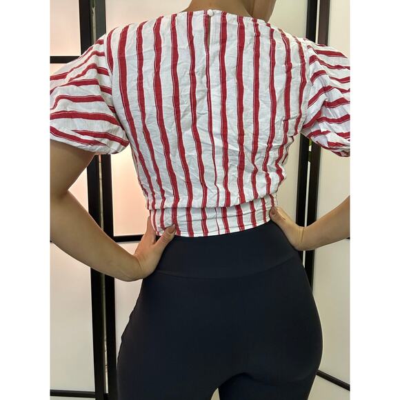 red and white striped shirt Large  H - Picture 3 of 3